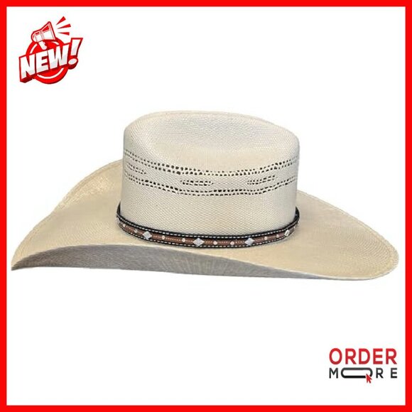 Adjustable Western Hat Band with Silver Conchos & Stud Accents - Faux Leather main image 4